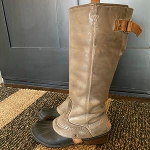 SOREL TALL LEATHER Rain RIDING Boots...size 8.5
